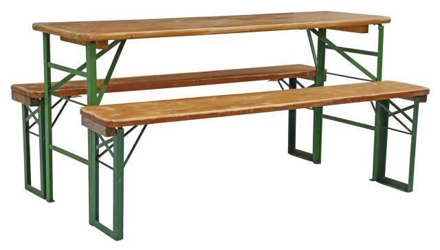 (3) ENGLISH PINE & IRON FOLDING