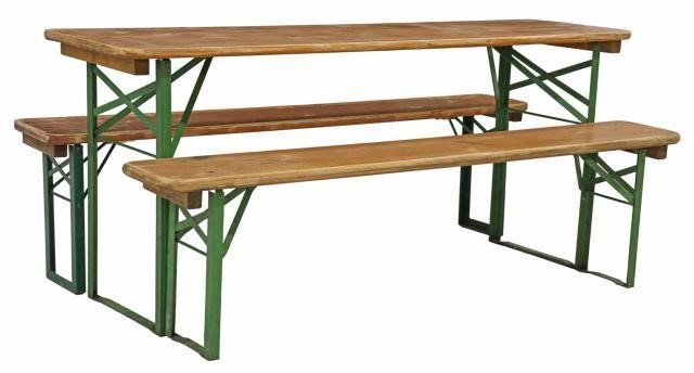 (3) ENGLISH PINE & IRON FOLDING