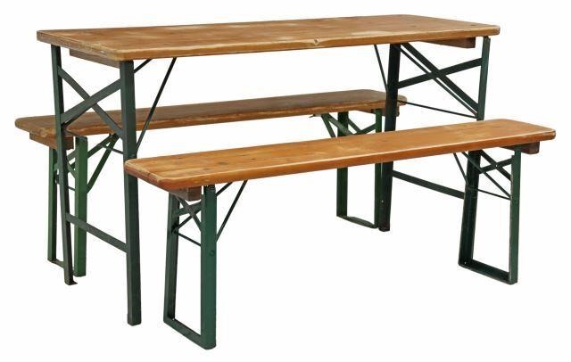 (3) ENGLISH PINE & IRON FOLDING
