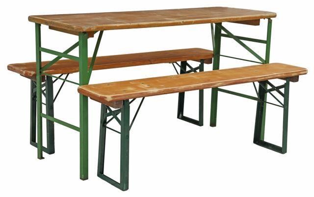 (3) ENGLISH PINE & IRON FOLDING