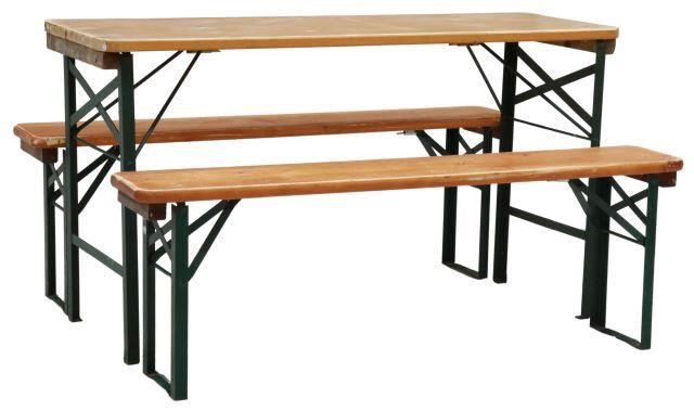 (3) ENGLISH PINE & IRON FOLDING