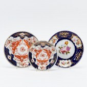 3 ENGLISH PORCELAIN COBALT BLU