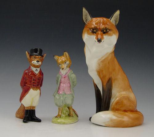 3 ENGLISH PORCELAIN FOX