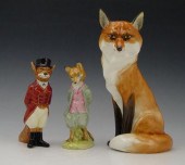 3 ENGLISH PORCELAIN FOX FIGURI