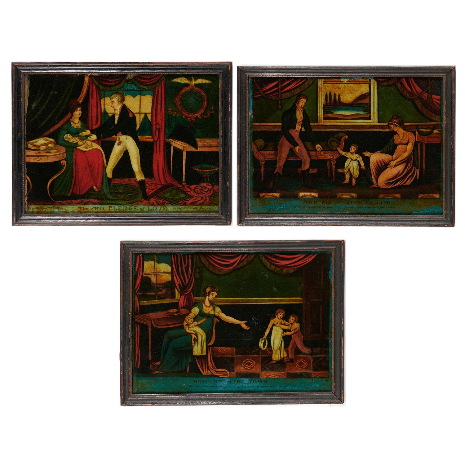(3) ENGLISH REVERSE-VARNISHED