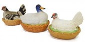 (3) ENGLISH STAFFORDSHIRE HENS