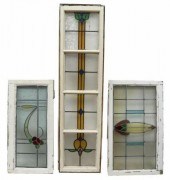 (3) ENGLISH STAINED & LEADED G
