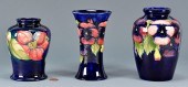 3 ENGLISH W. MOORCROFT POTTERY