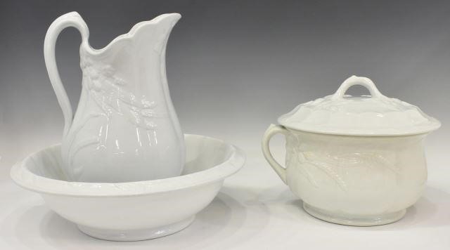 (3) ENGLISH WHITE IRONSTONE WASH