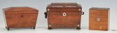 3 ENGLISH WOOD BOXES, INCL. TE