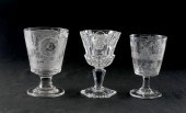 3 ENGRAVED 19TH CENTURY RUMMER