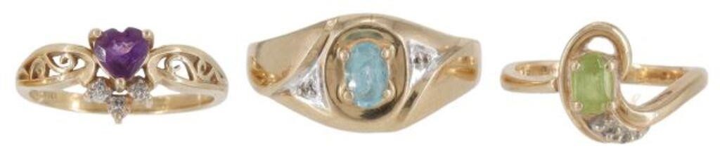 (3) ESTATE 10KT & 14KT GOLD &