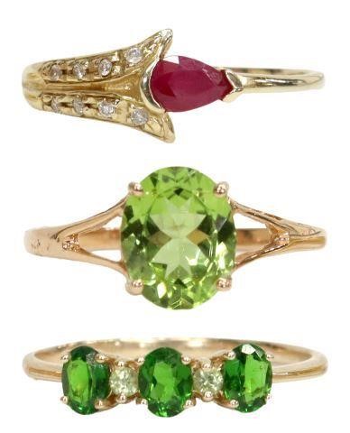 (3) ESTATE 10KT & 14KT GOLD &