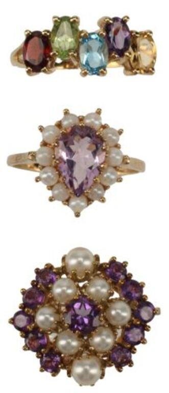 (3) ESTATE 10KT YELLOW GOLD &