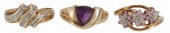 (3) ESTATE 10KT YELLOW GOLD &