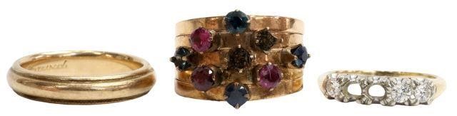 (3) ESTATE 14KT GOLD SCRAP RINGS,