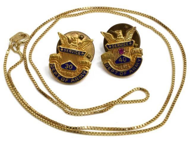 3) ESTATE 14KT YG BOX CHAIN &