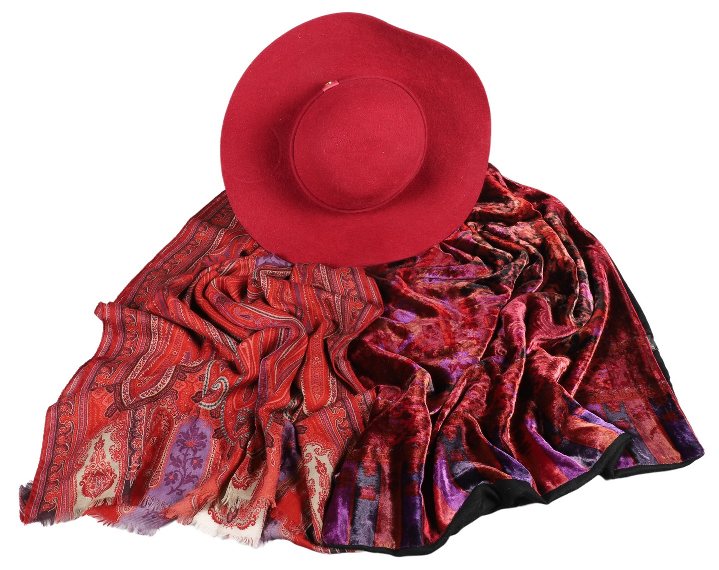 (3) Etro scarves and Loro Piana Hat