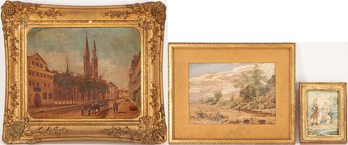 3 EUROPEAN SCHOOL PAINTINGS,