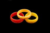 3 FACETED BAKELITE BRACELETS Y