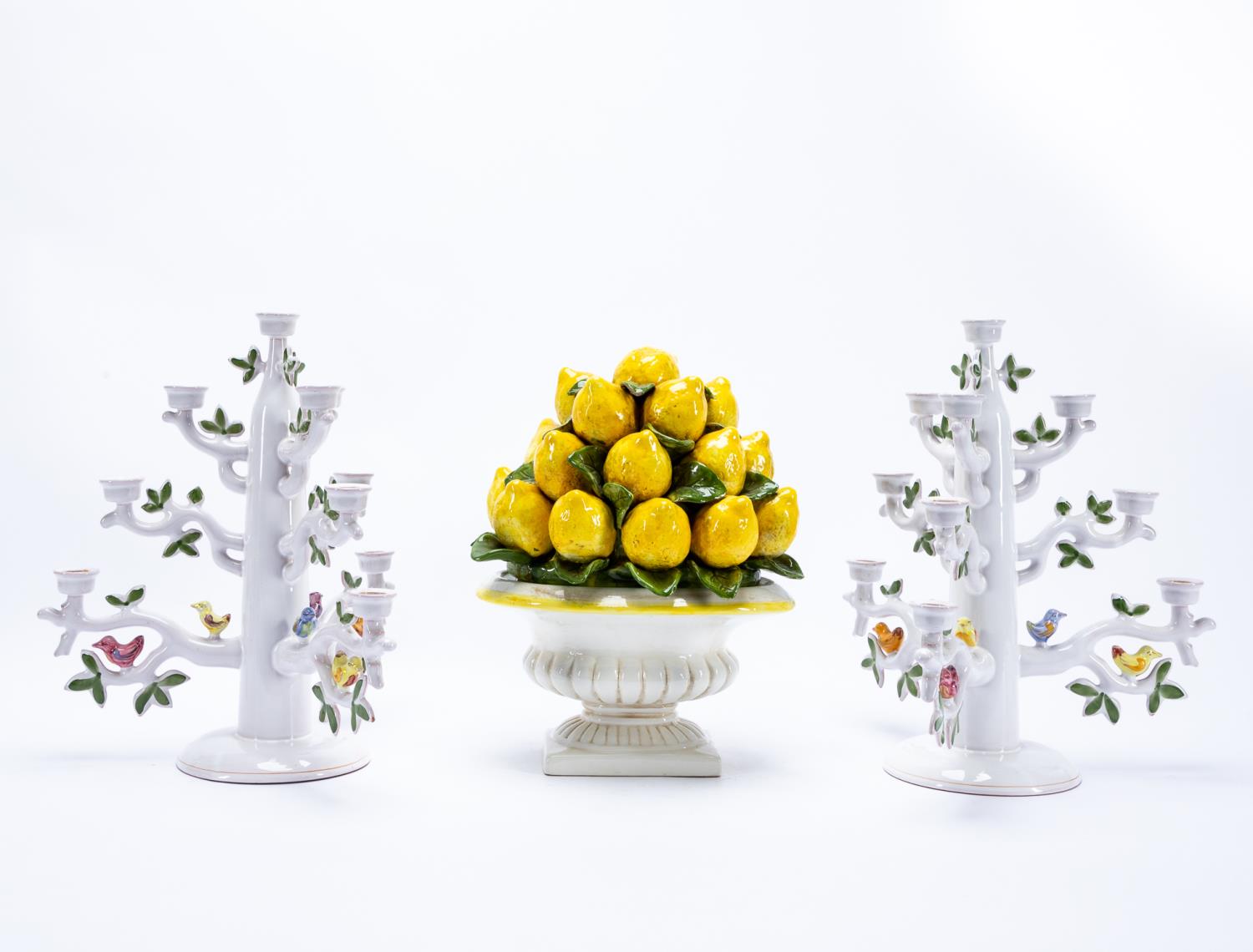 3 FAIENCE PORCELAIN TABLESCAPE