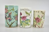 3 FAMILLE ROSE PORCELAIN BRUSH