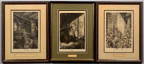 3 FERDINAND STAEGER ETCHINGS FROM