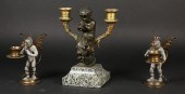 3 FIGURAL BRONZE CANDLESTICKS2