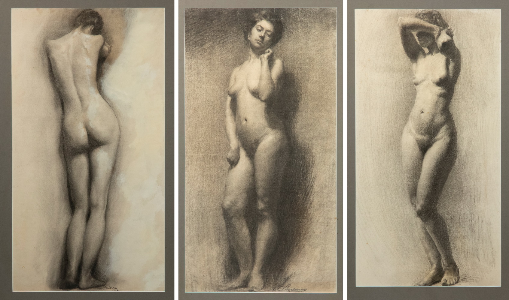 (3) FIN DE SIECLE STUDIES OF A NUDE