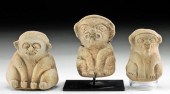 3 FINE JAMACOAQUE POTTERY ANIM