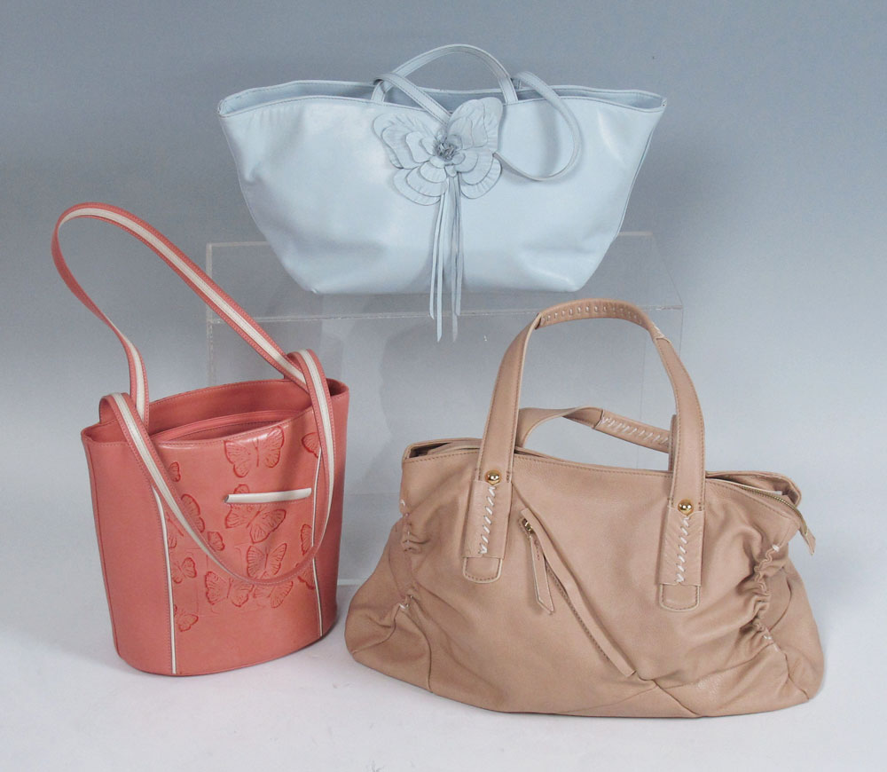 3 FINE SOFT LEATHER PURSES: 1)