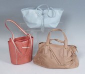 3 FINE SOFT LEATHER PURSES: 1)