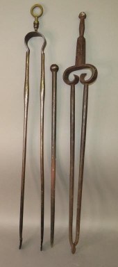 3 FIREPLACE TOOLSca. 1800-1850