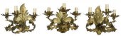 (3) FLORENTINE GILT IRON THREE