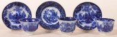 3 FLOW BLUE IRONSTONE CHINA CU