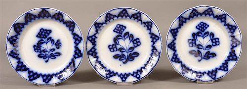 3 FLOW BLUE IRONSTONE SKELETON