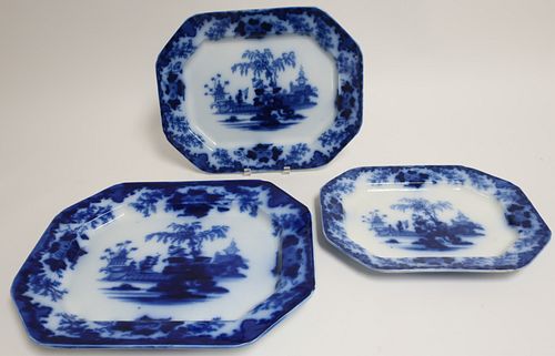 3 FLOW BLUE 'SCINDE' TRANSFERWARE