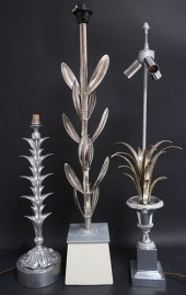 3 FOLIATE CAST METAL LAMPS3 Fo