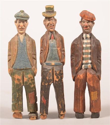 3 FOLK ART HOBO FIGURES