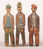 3 FOLK ART HOBO FIGURES ATTRIB