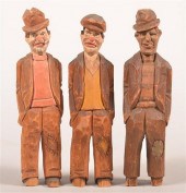 3 FOLK ART HOBO FIGURES ATTRIB