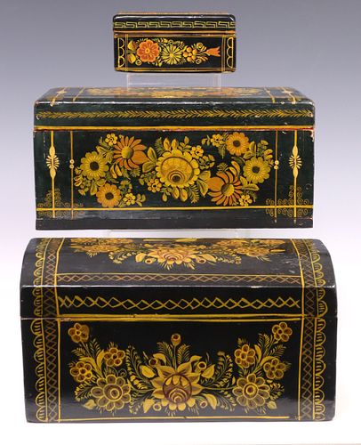 (3) FOLK ART OLINALA LACQUERED