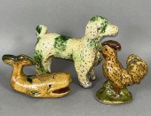 3 FOLK ART REDWARE SLIPWARE DE