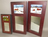 3 FOLK ART REVERSE PAINTED TAB
