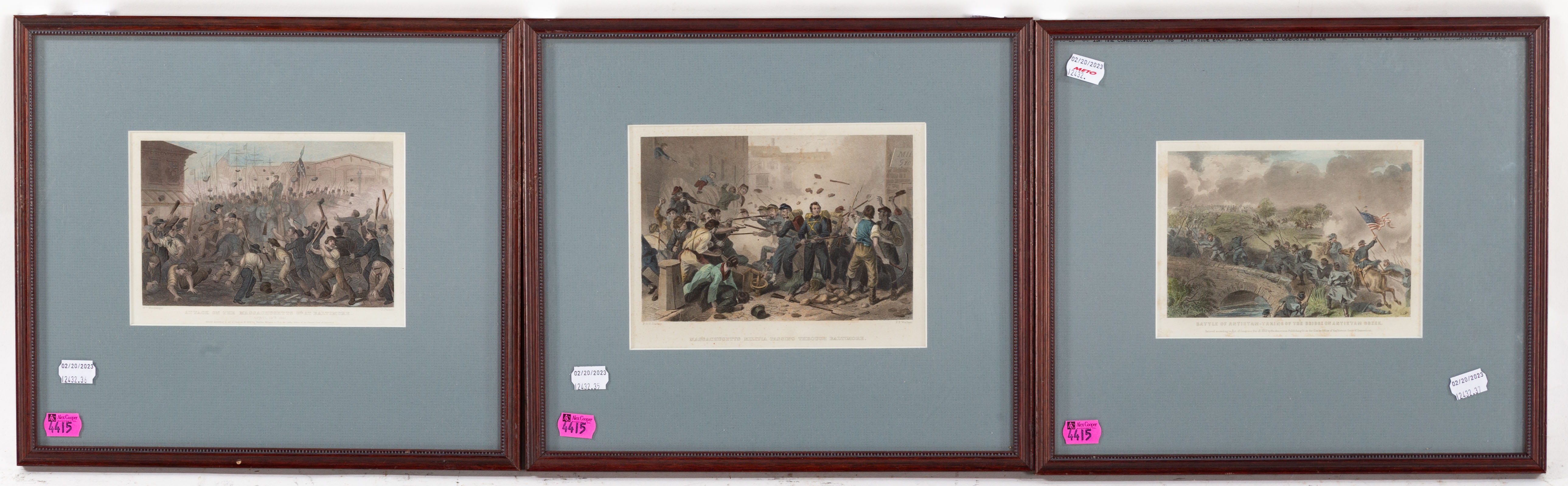 3 FRAMED 19TH C. MARYLAND
