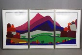 (3) Framed Abstract Triptych o