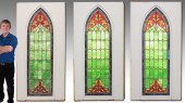 3 FRAMED ARCHITECTURAL STAINED