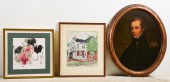 (3) Framed artworks, watercolo