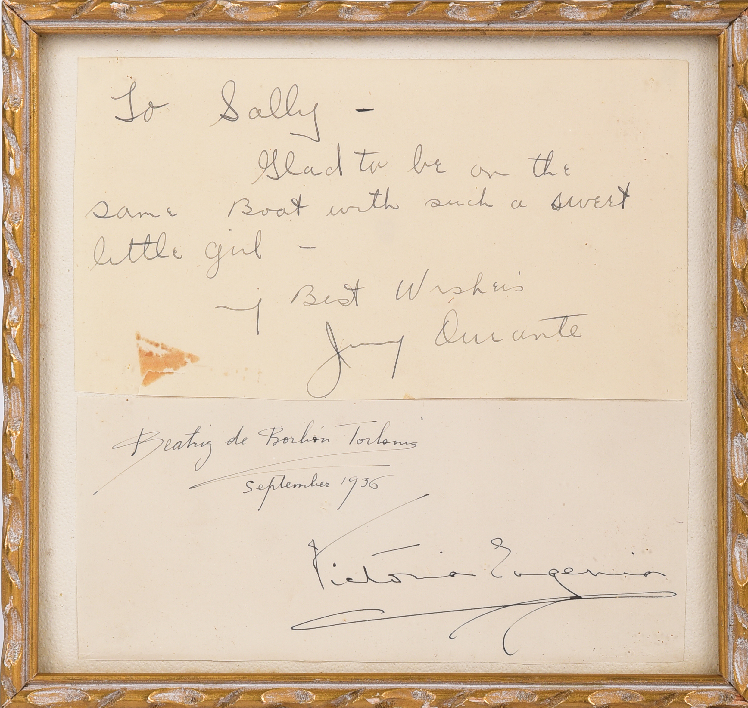 (3) Framed autographs, c/o Victoria