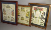 3 FRAMED COLORIZED PRINT "GEBU